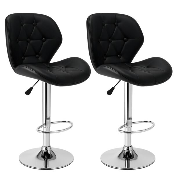 Silla Bar Bari Botones Negra X2 Moblihouse