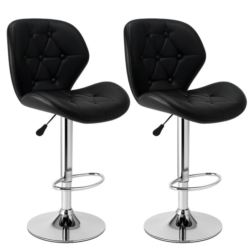 Silla Bar Bari Botones Negra X2 Moblihouse