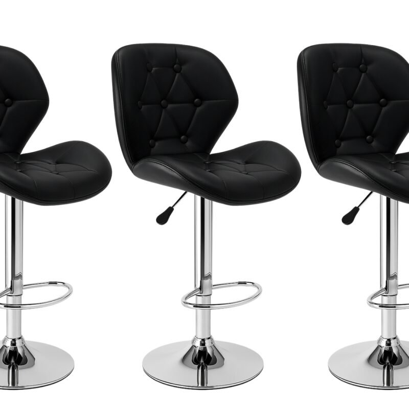 Silla Bar Bari Botones Negra X3 Moblihouse