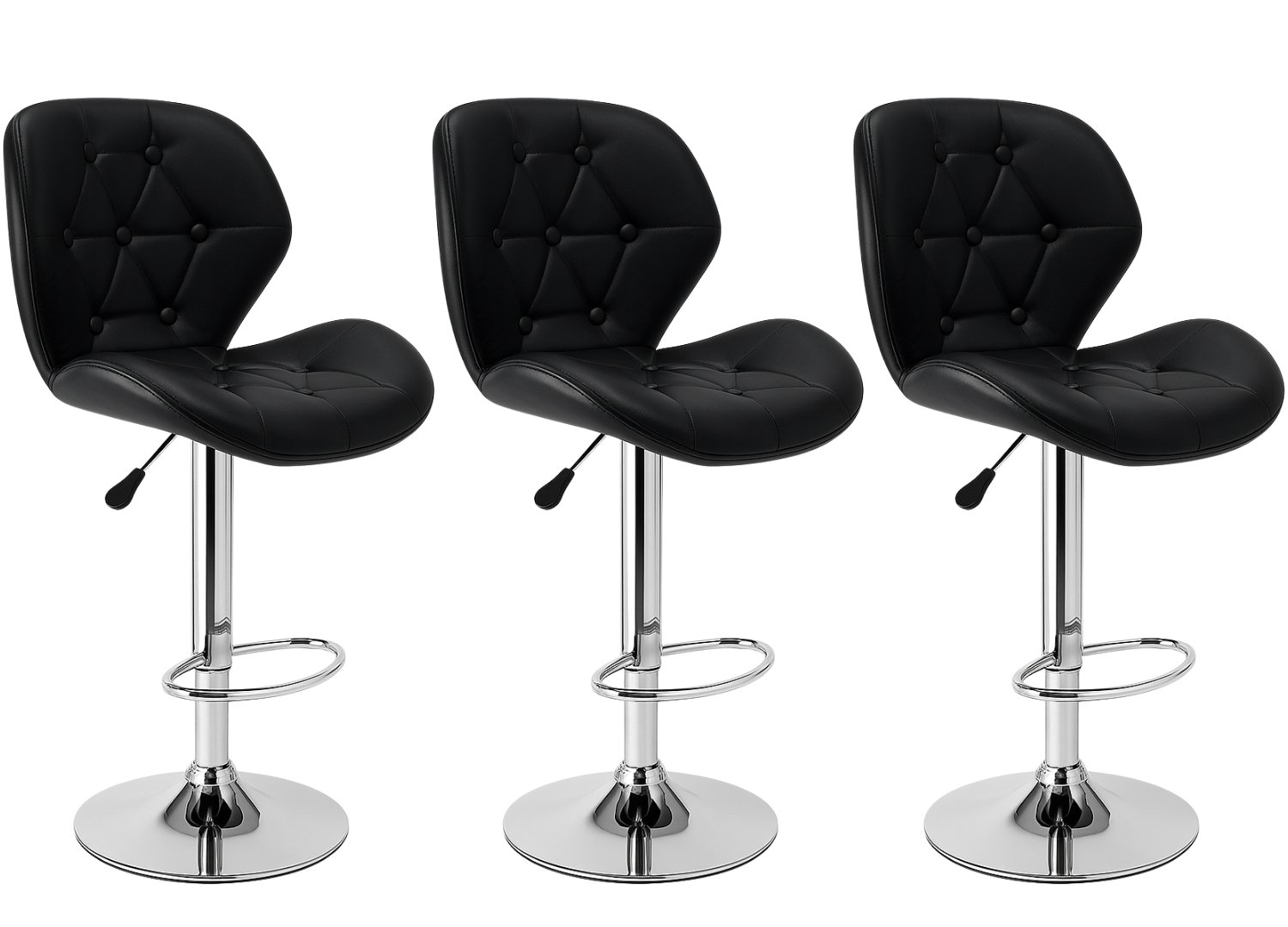 Silla Bar Bari Botones Negra X3 Moblihouse