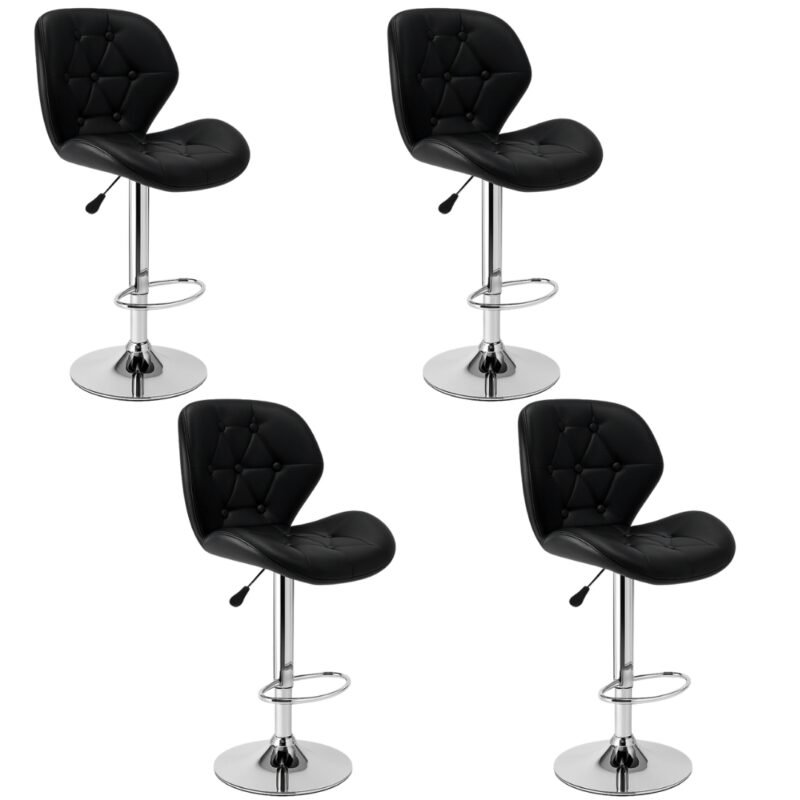Set X4 Silla Bar Bari Botones Negra Moblihouse