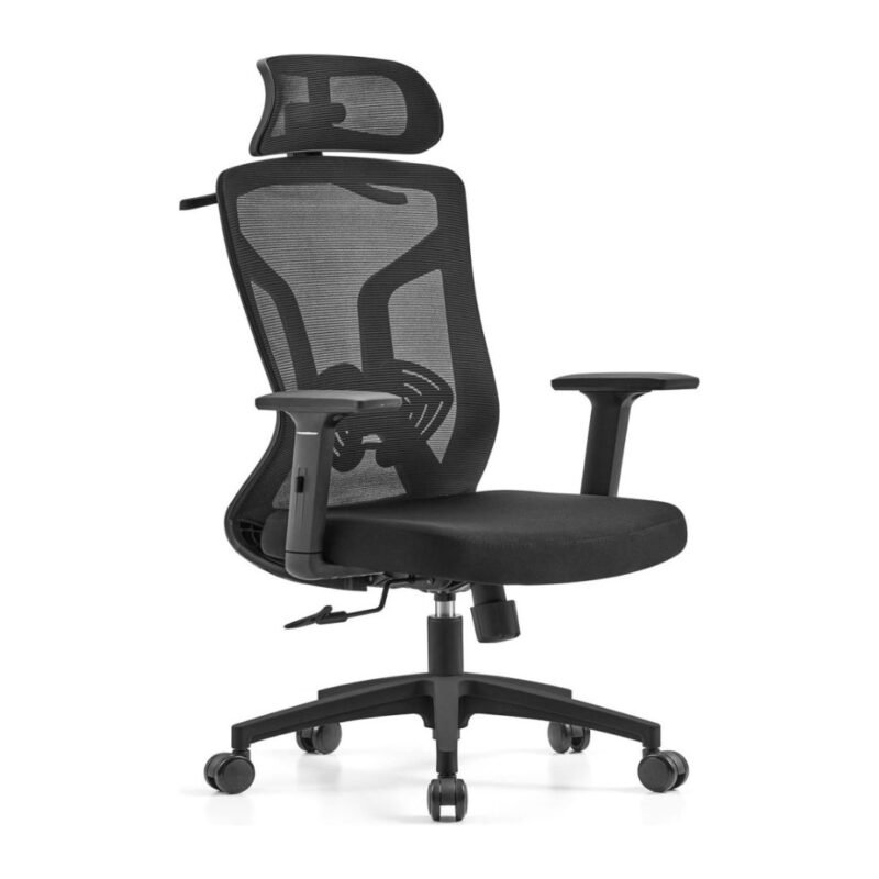 Silla Gerente Deluxe Negra Giratoria Ergonómica Reposabrazos