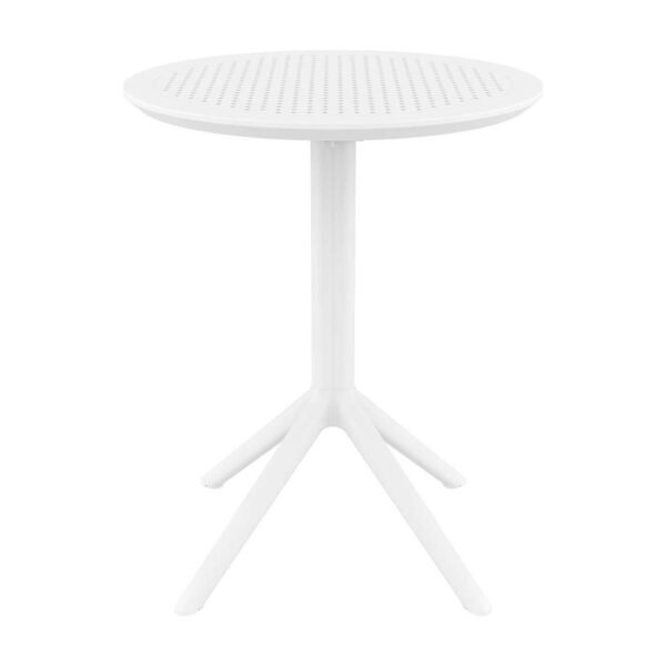 Mesa Redonda De 60cm Para Exterior Color Blanco