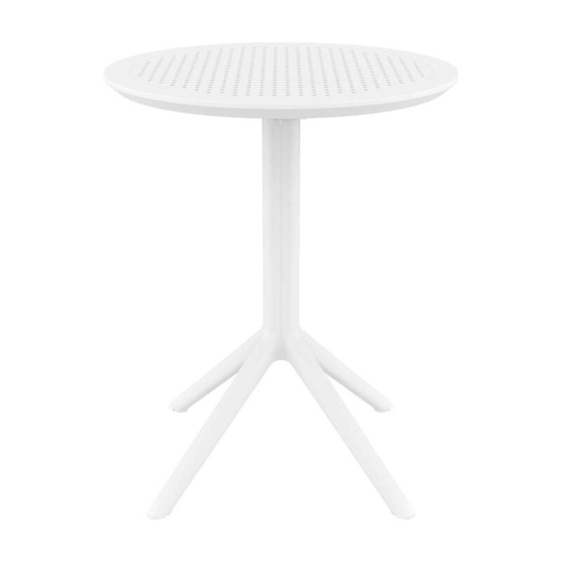 Mesa Redonda De 60cm Para Exterior Color Blanco