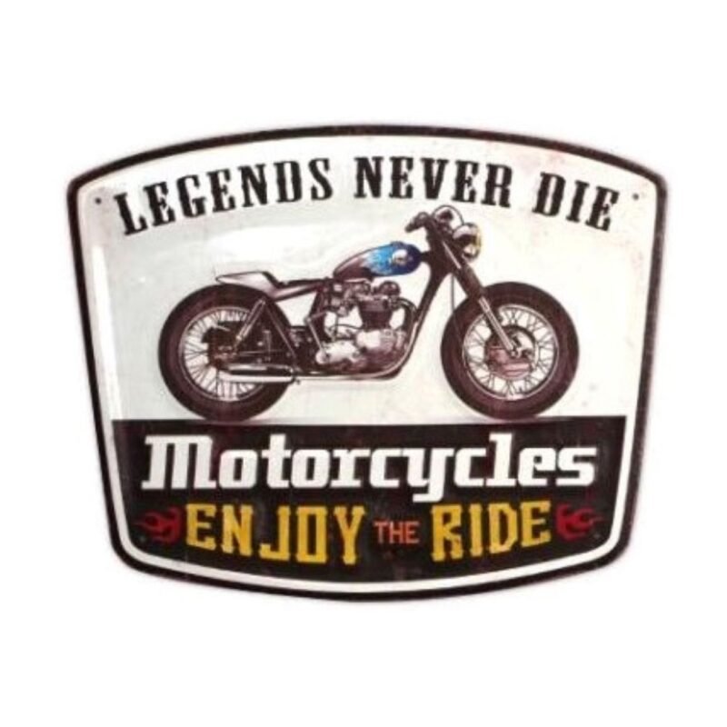 Placa Motorcycles Enjoy Ride Vintage Decorativa Pared
