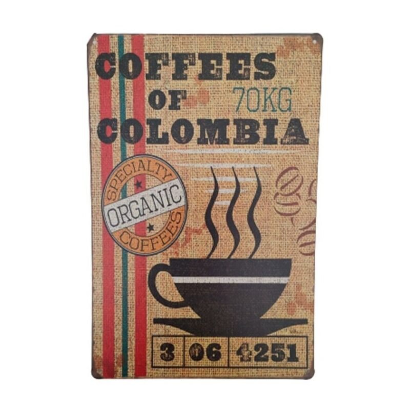 Placa Pequeña Café De Colombia Moblihouse