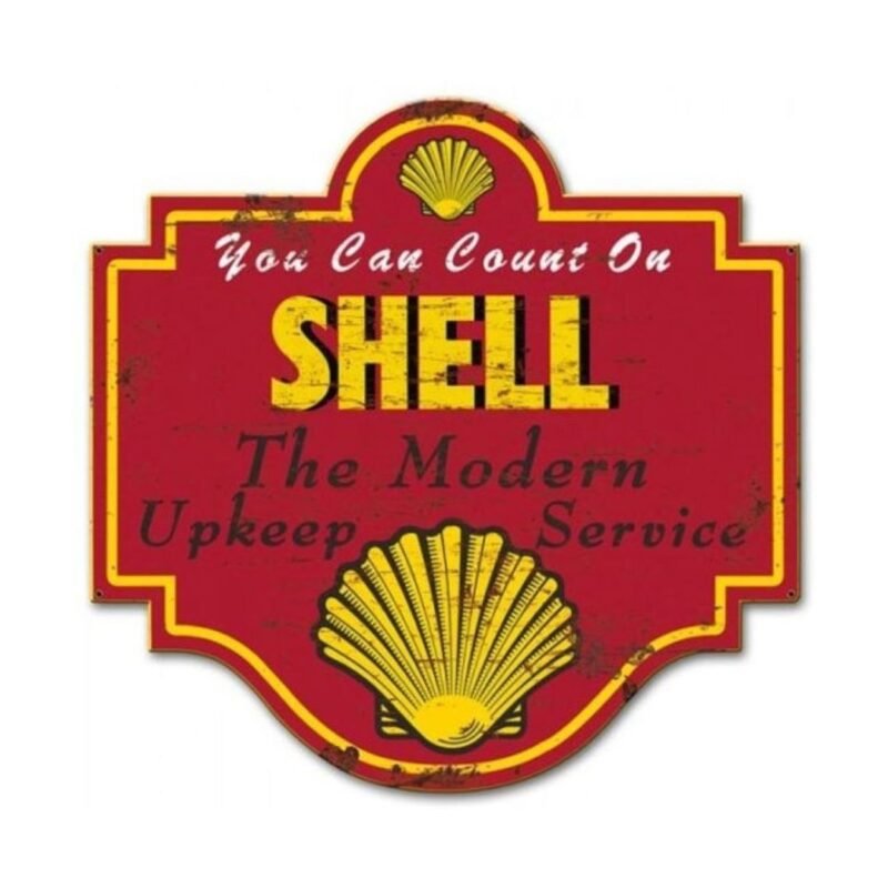 Placa Shell Vintage Roja