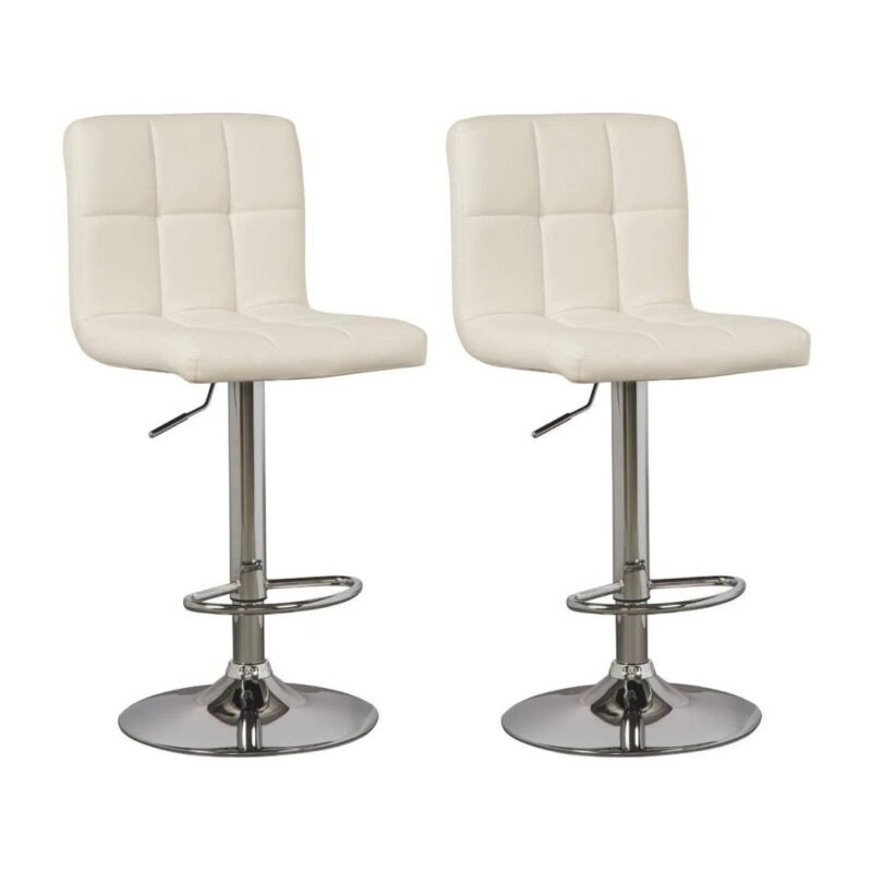 Set X2 Silla Bar Espaldar Acolchado Blanca