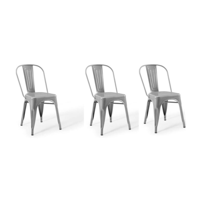 Set X3 Silla Metal Tolix Gris