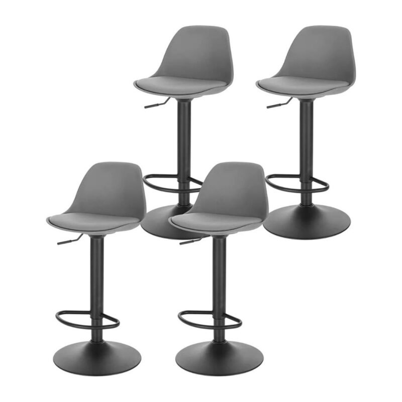 Set X4 Silla Bar Con Altura Ajustable Diseño Ergonómico
