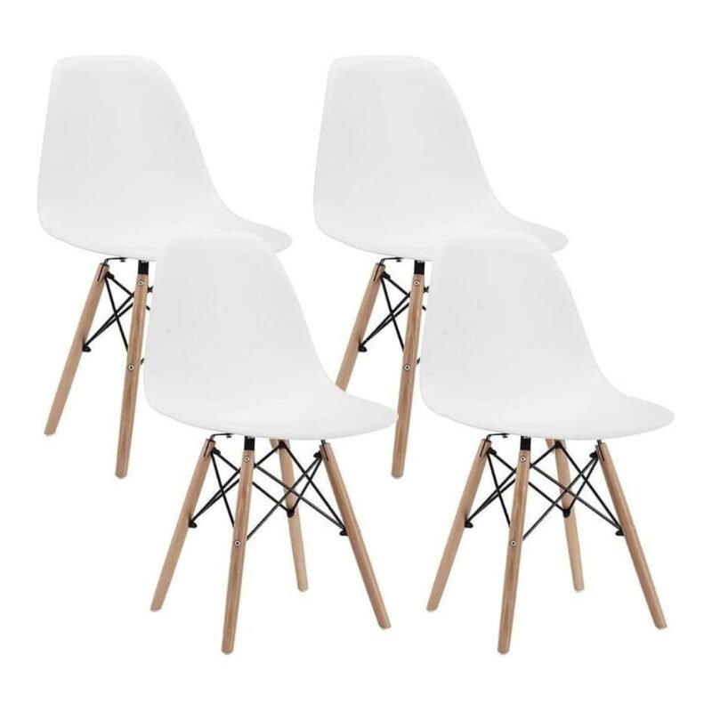 Set X4 Silla Eames Blanca