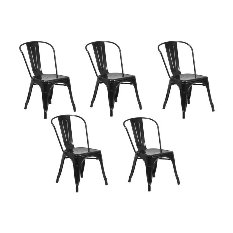 Set X5 Silla Metal Tolix Negra