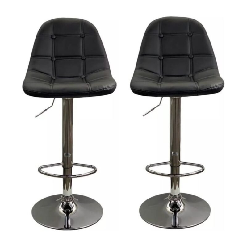 Silla Bar Botones Negro X2 Moblihouse