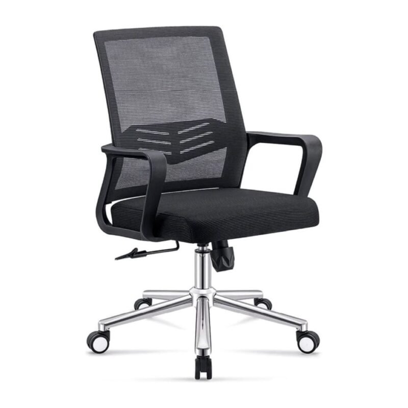 Silla De Oficina De Malla Ergonómica Top New Model Negra