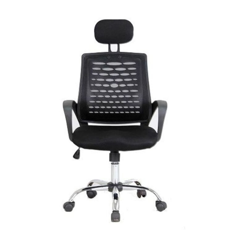 Silla De Oficina Ejecutiva Ergonómica En Malla Color Negro