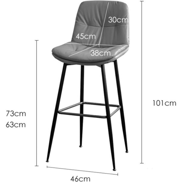 Taburete De Bar Corum Gris Altura Fija Con Reposapiés - Image 8