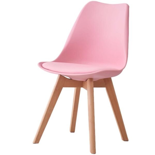 Silla De Comedor Eames Rosada Asiento De Piel Sintética - Image 10