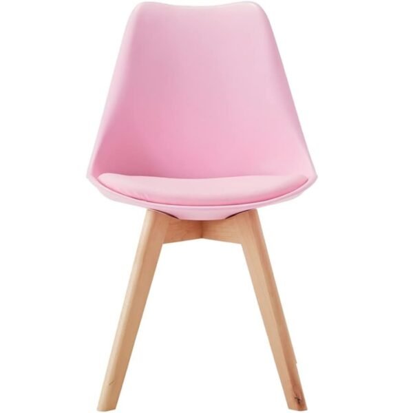 Silla De Comedor Eames Rosada Asiento De Piel Sintética - Image 9