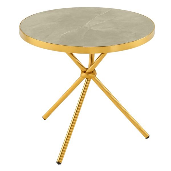 Mesa Auxiliar Redonda Luxury Gris 70x70 Cm Estilo Europeo - Image 3