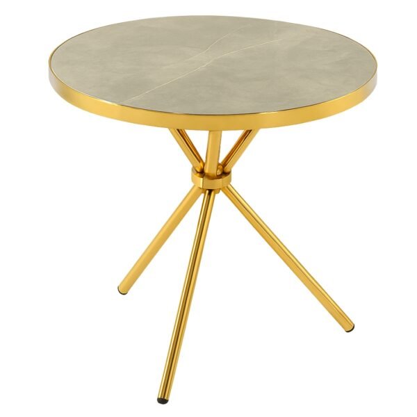Mesa Auxiliar Redonda Luxury Gris 70x70 Cm Estilo Europeo - Image 7