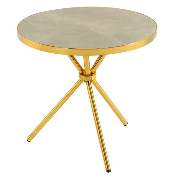 Mesa Auxiliar Redonda Luxury Gris 70x70 Cm Estilo Europeo - Image 5