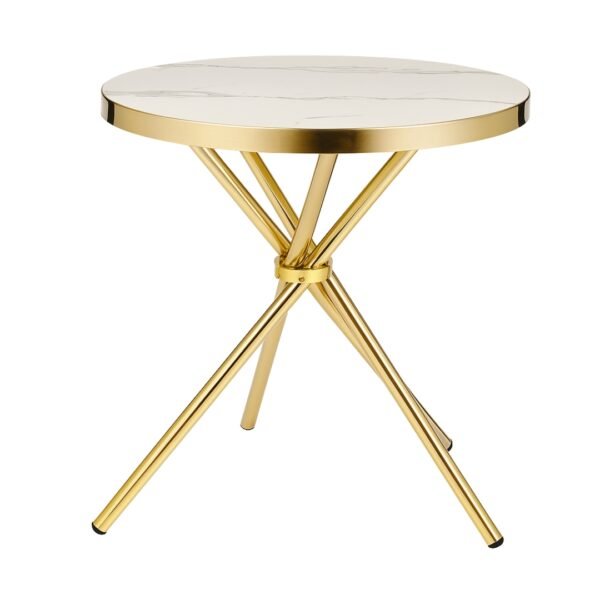 Mesa Auxiliar Redonda Luxury Blanca 70x70 Cm Estilo Europeo - Image 4