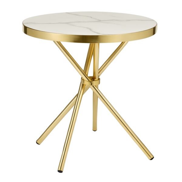 Mesa Auxiliar Redonda Luxury Blanca 70x70 Cm Estilo Europeo - Image 3