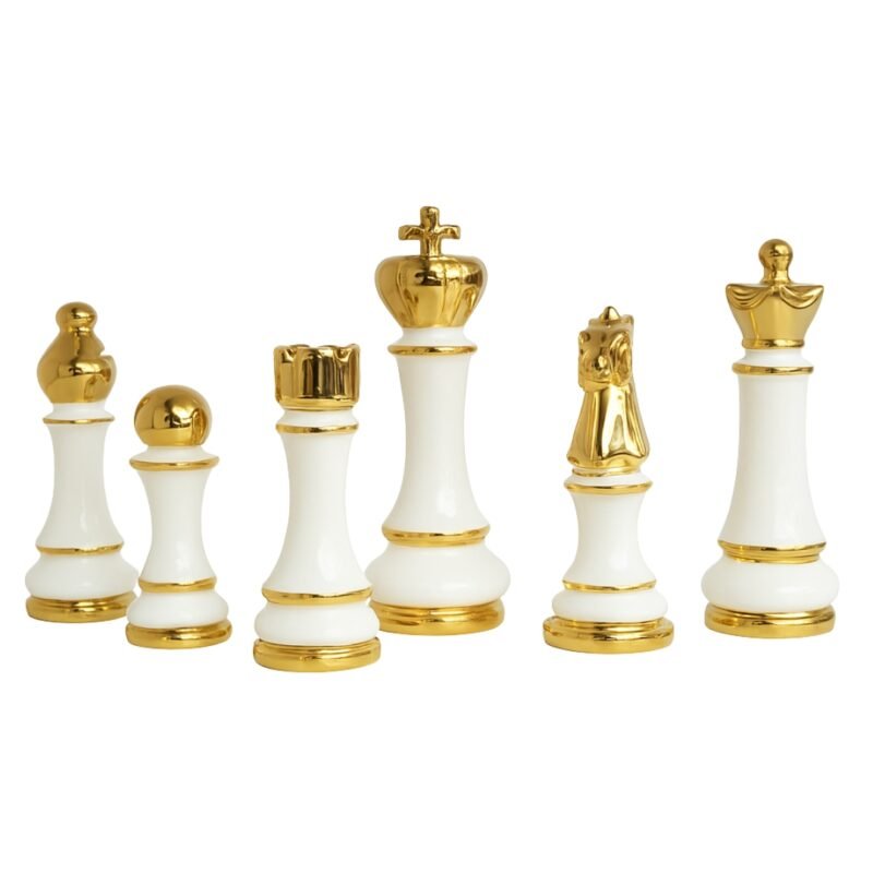 Set Decorativo De Ajedrez 6 Figuras De Lujo
