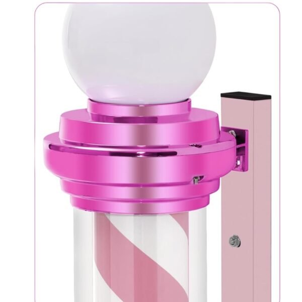 Cilindro Luminoso Rosado Para Barbería Toque Moderno 60cm - Image 8