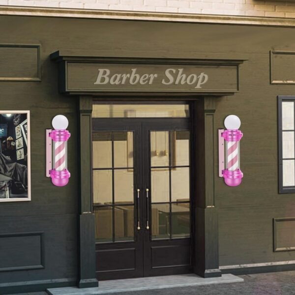 Cilindro Luminoso Rosado Para Barbería Toque Moderno 60cm - Image 3