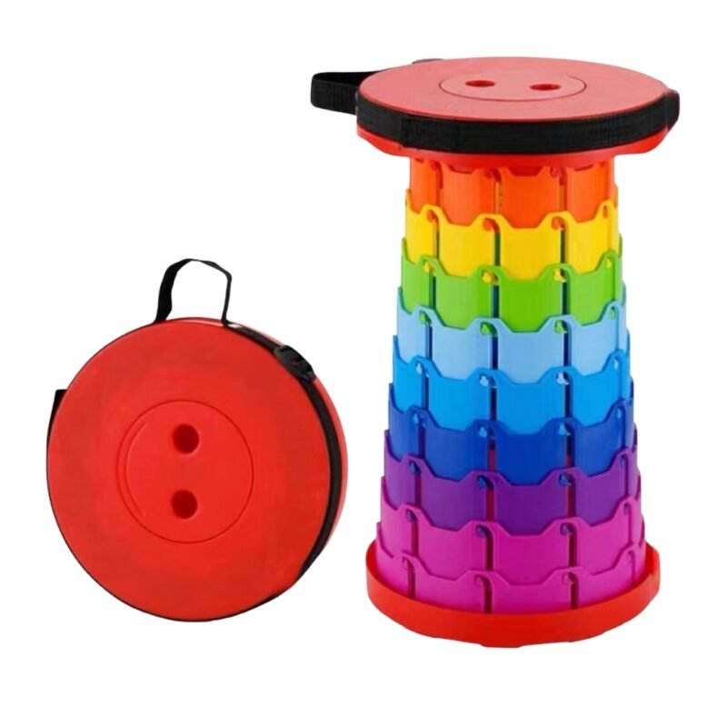 Taburete Portátil Multiusos Moderno Y Resistente Color Rojo