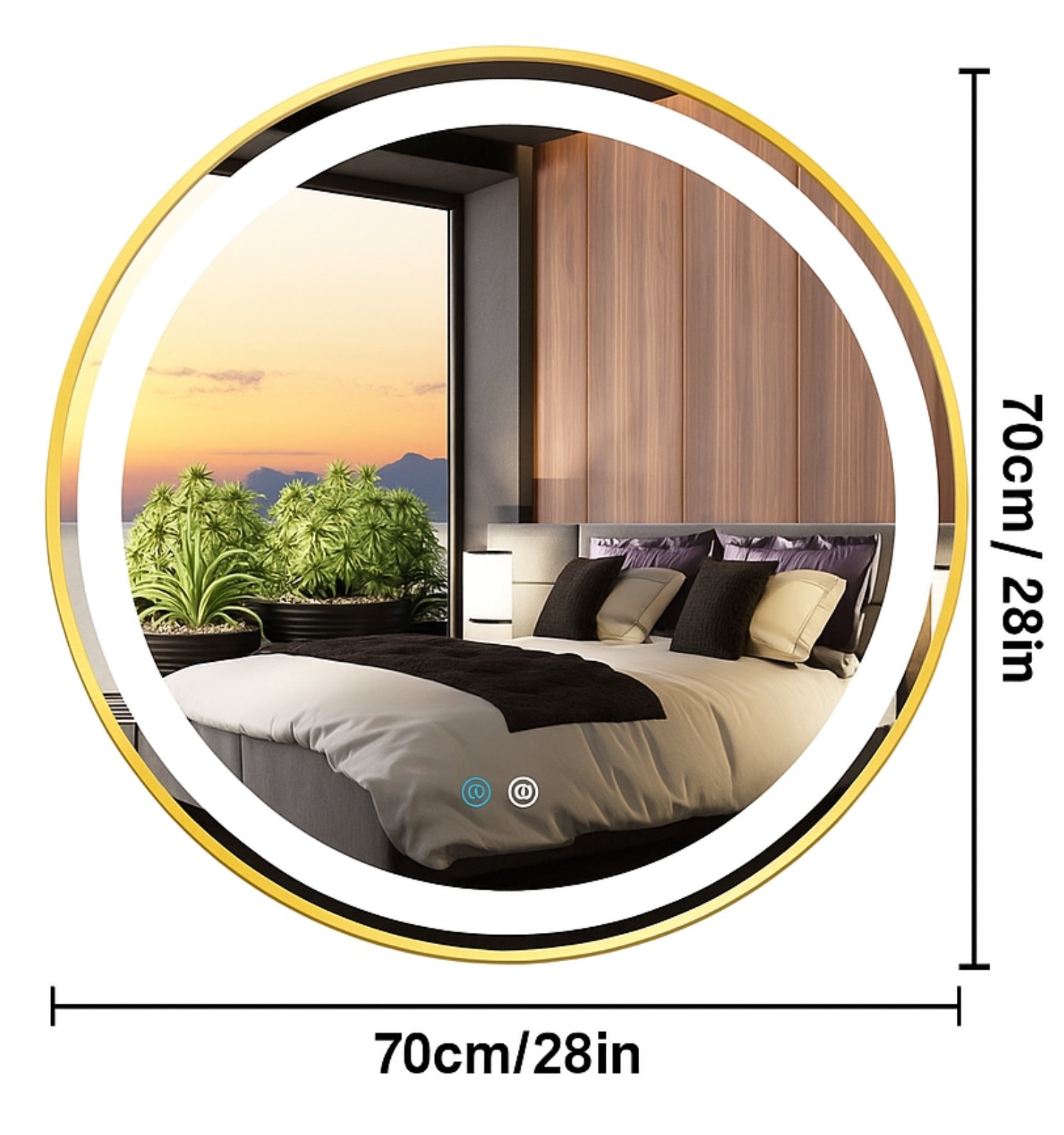 Espejo Led Circular 70cm Iluminación Táctil Y Moderna - Image 5