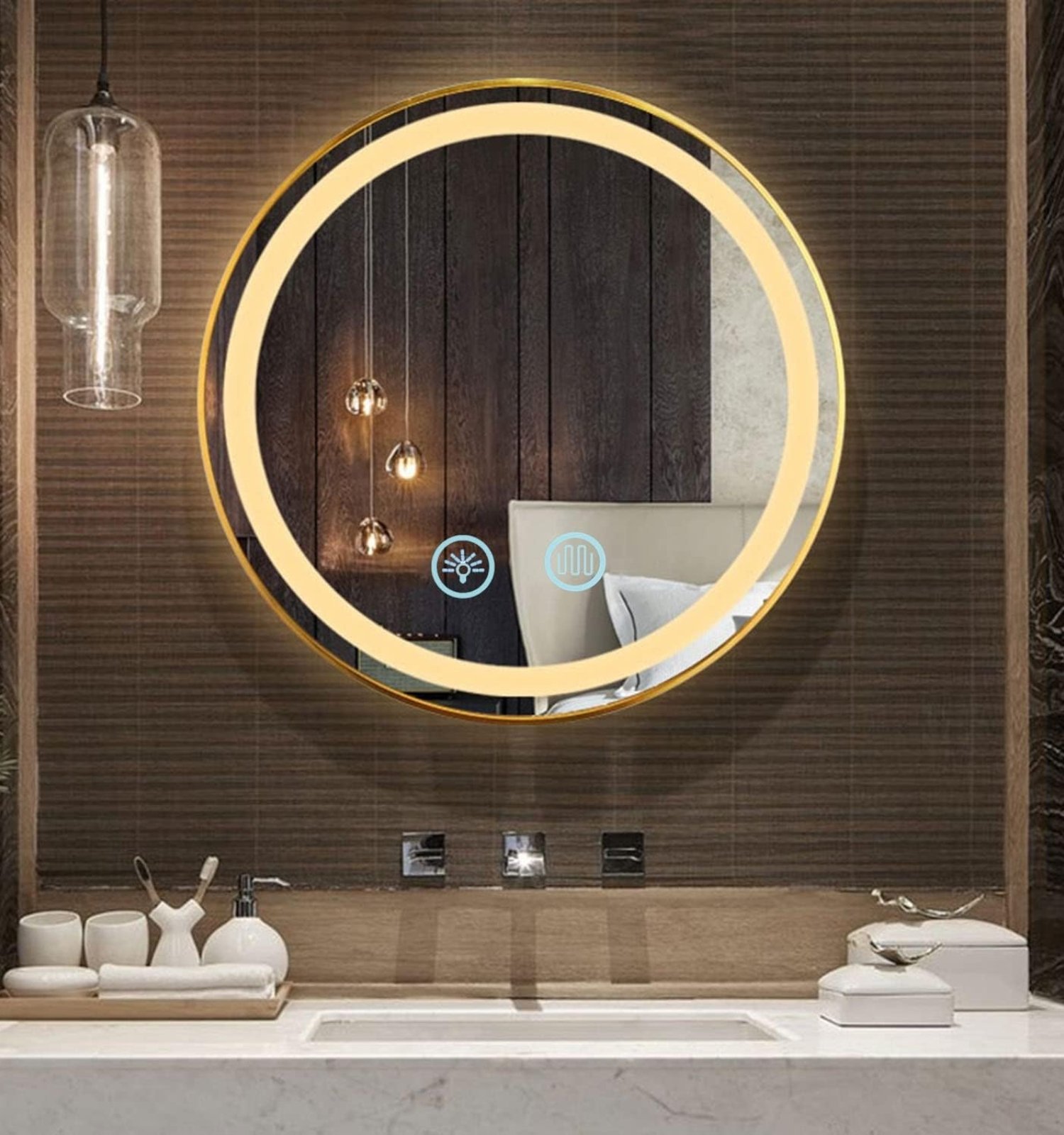 Espejo Led Circular 70cm Iluminación Táctil Y Moderna - Image 2