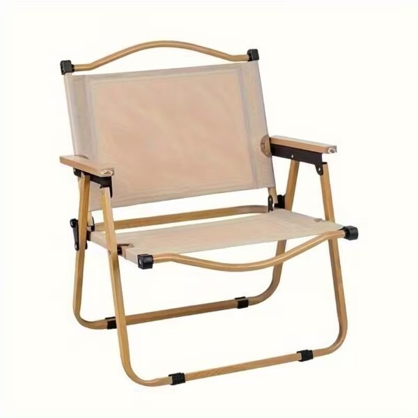Silla Plegable Premium De Exterior Beige Camping Picnic Portátil