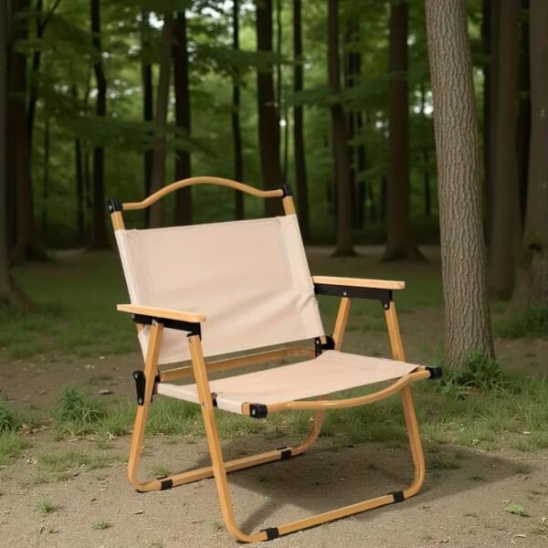Silla Plegable Premium De Exterior Beige Camping Picnic Portátil - Image 6