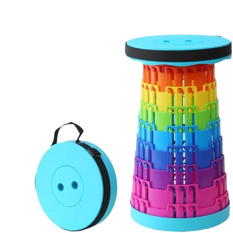 Taburete Portátil Multiusos Moderno Y Resistente Color Azul