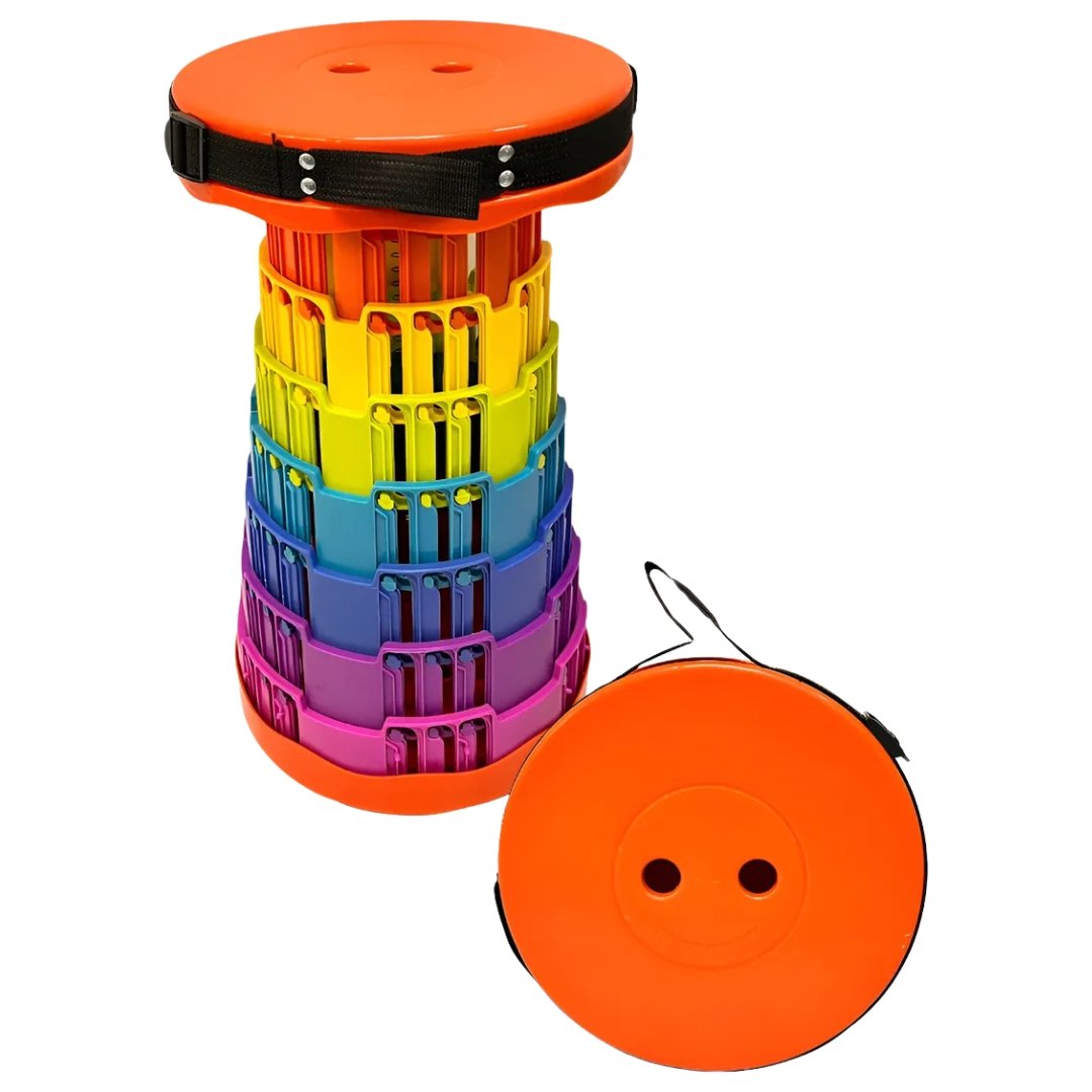 Taburete Portátil Multiusos Moderno Y Resistente Color Naranja - Image 9