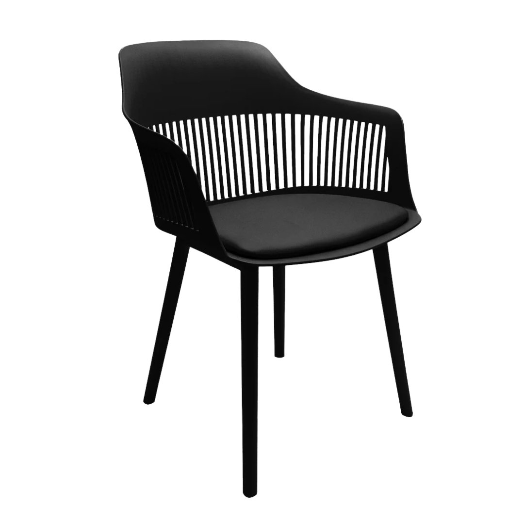 Silla De Comedor Positano Negra Moderna En Plástico Pp Resistentes - Image 11