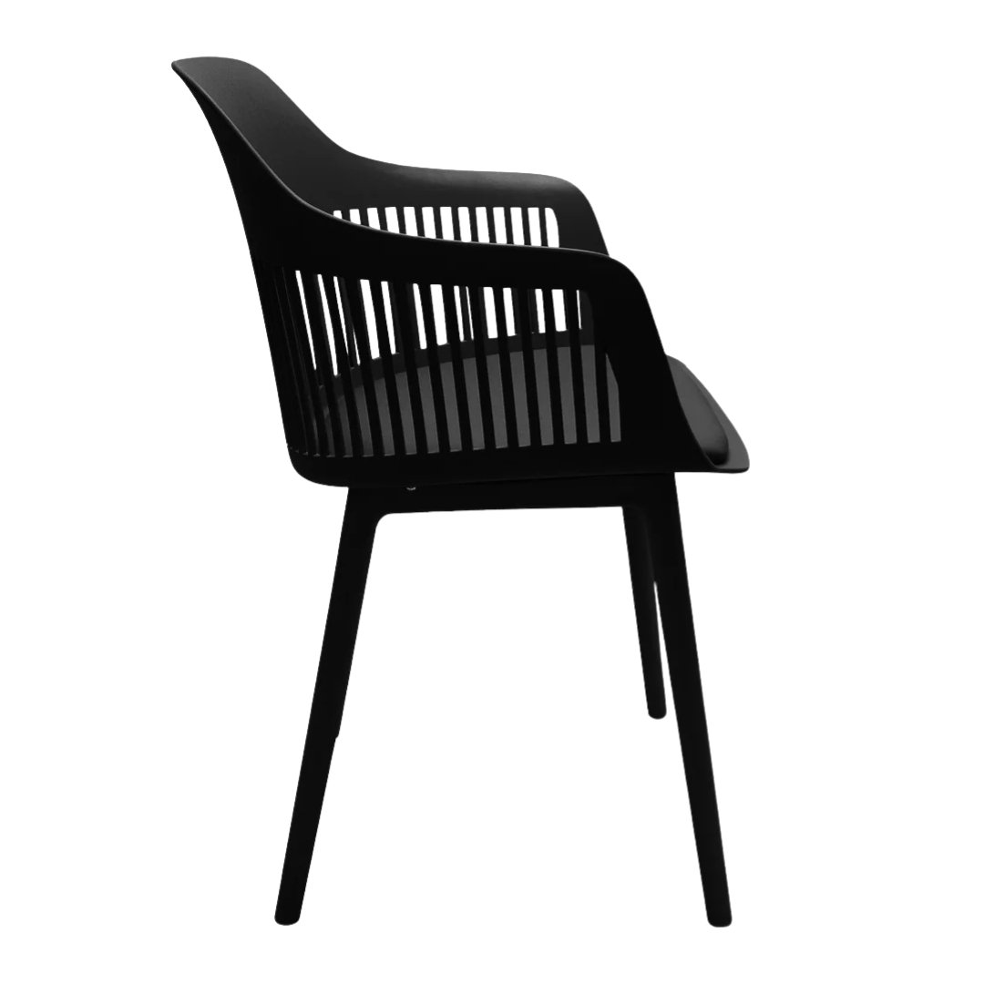 Silla De Comedor Positano Negra Moderna En Plástico Pp Resistentes - Image 7