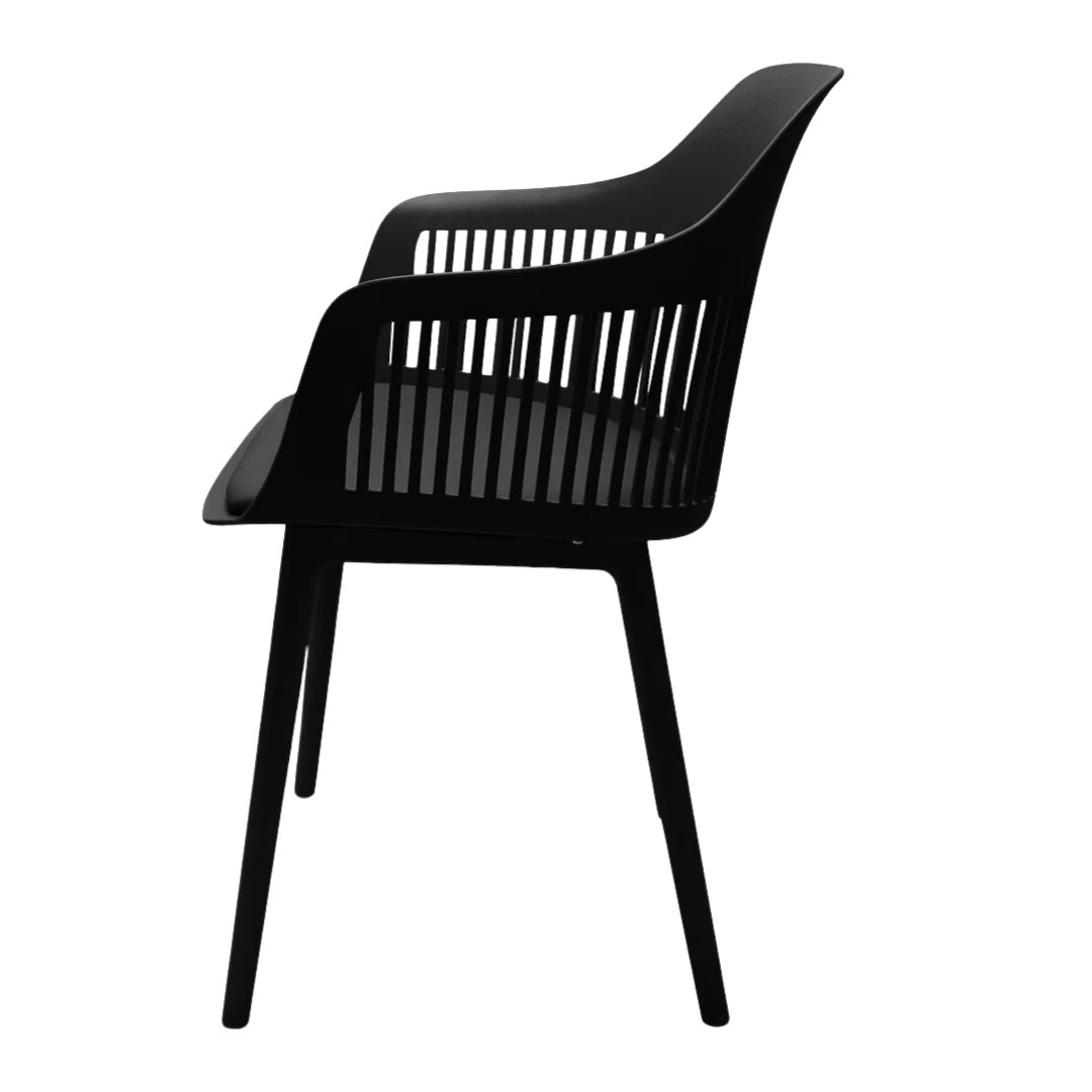 Silla De Comedor Positano Negra Moderna En Plástico Pp Resistentes - Image 6