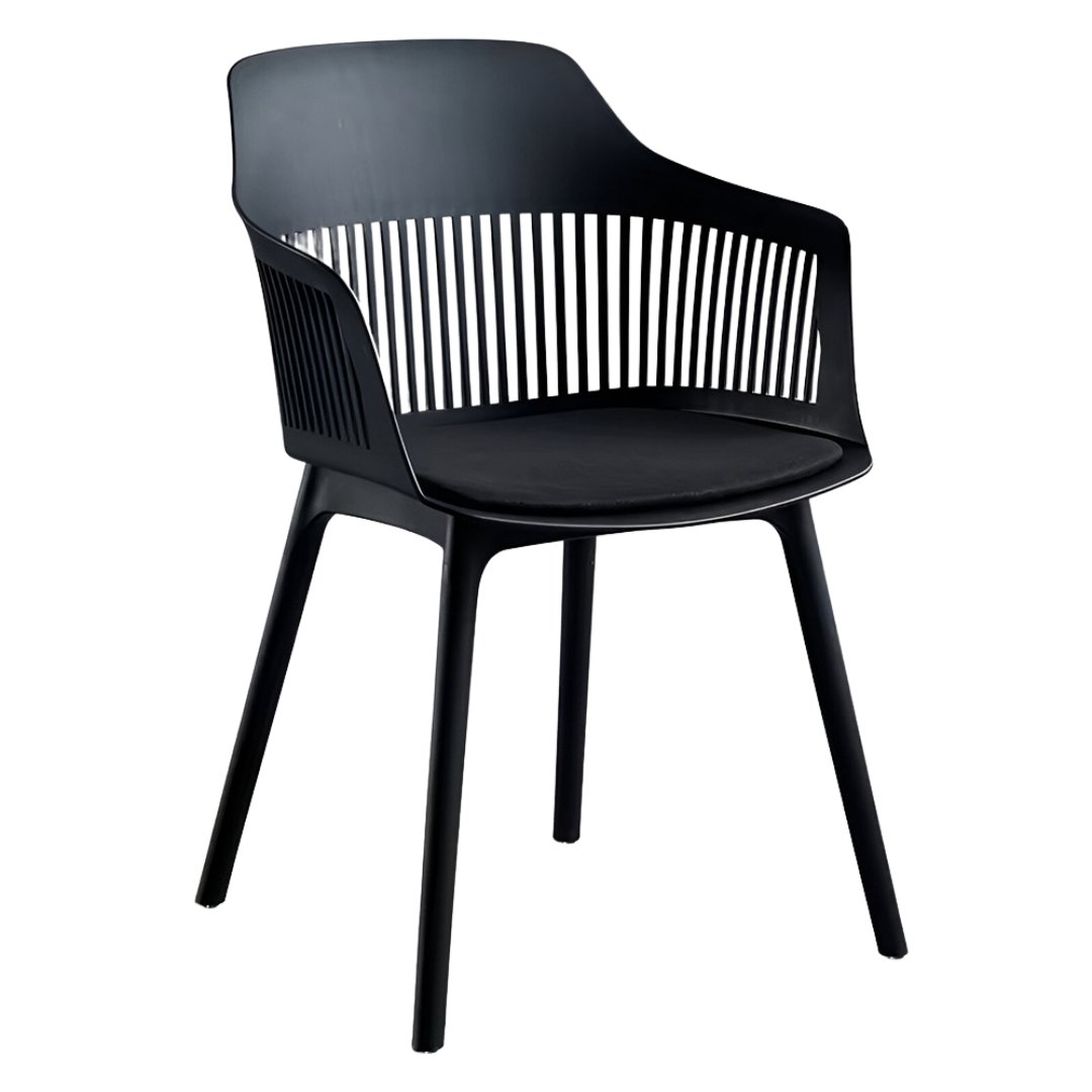 Silla De Comedor Positano Negra Moderna En Plástico Pp Resistentes