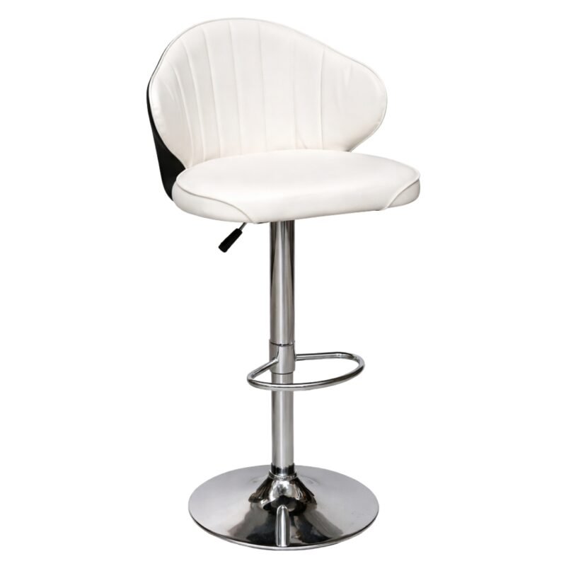 Silla Bar Esmirna Blanca De Diseño Moderno Para Hogar