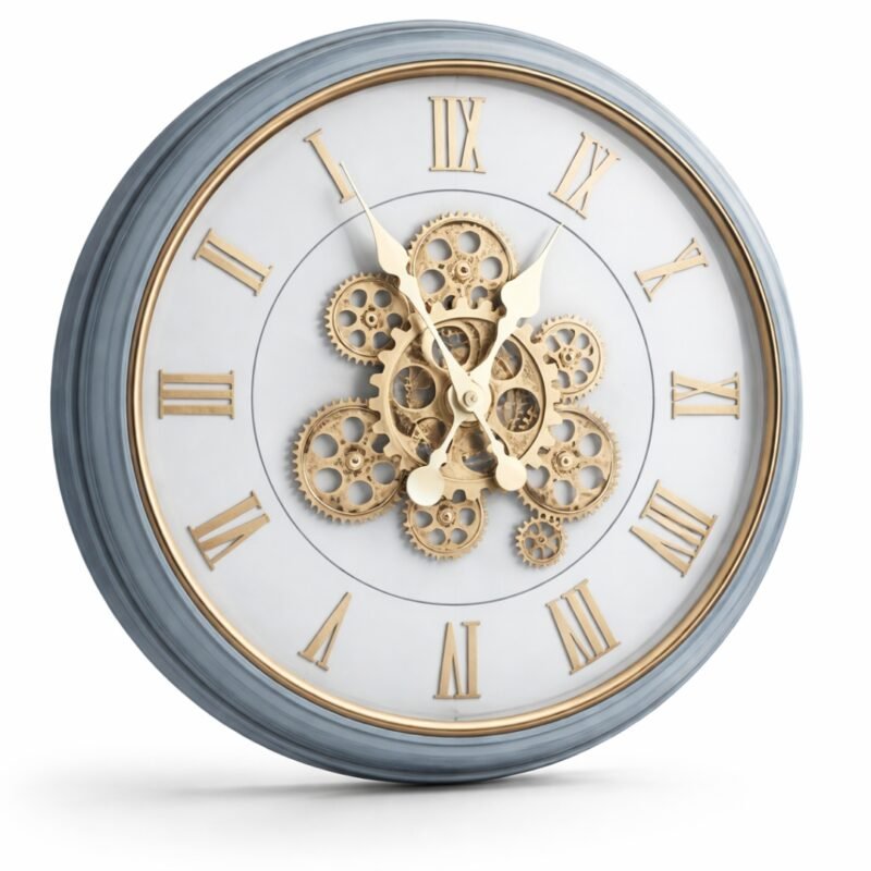 Reloj De Pared Colores Pastel 45 Cm Estilo Minimalista Azul