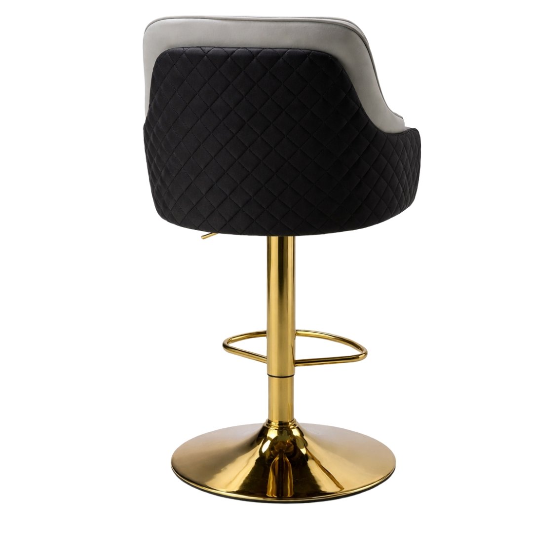 Silla Bar Bentley Luxury Gris Diseño Premium Con Base Dorada - Image 11