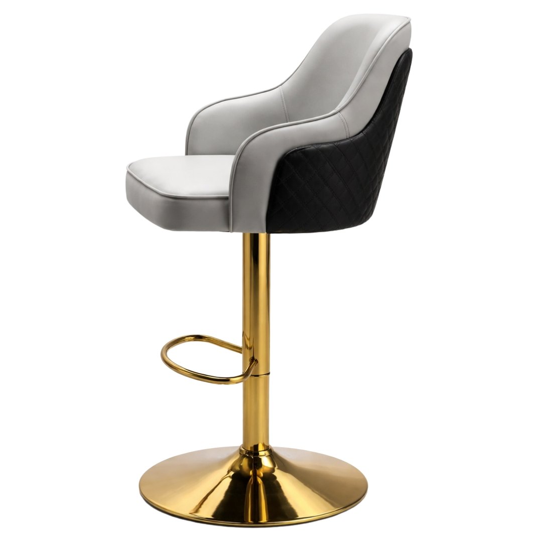 Silla Bar Bentley Luxury Gris Diseño Premium Con Base Dorada - Image 9
