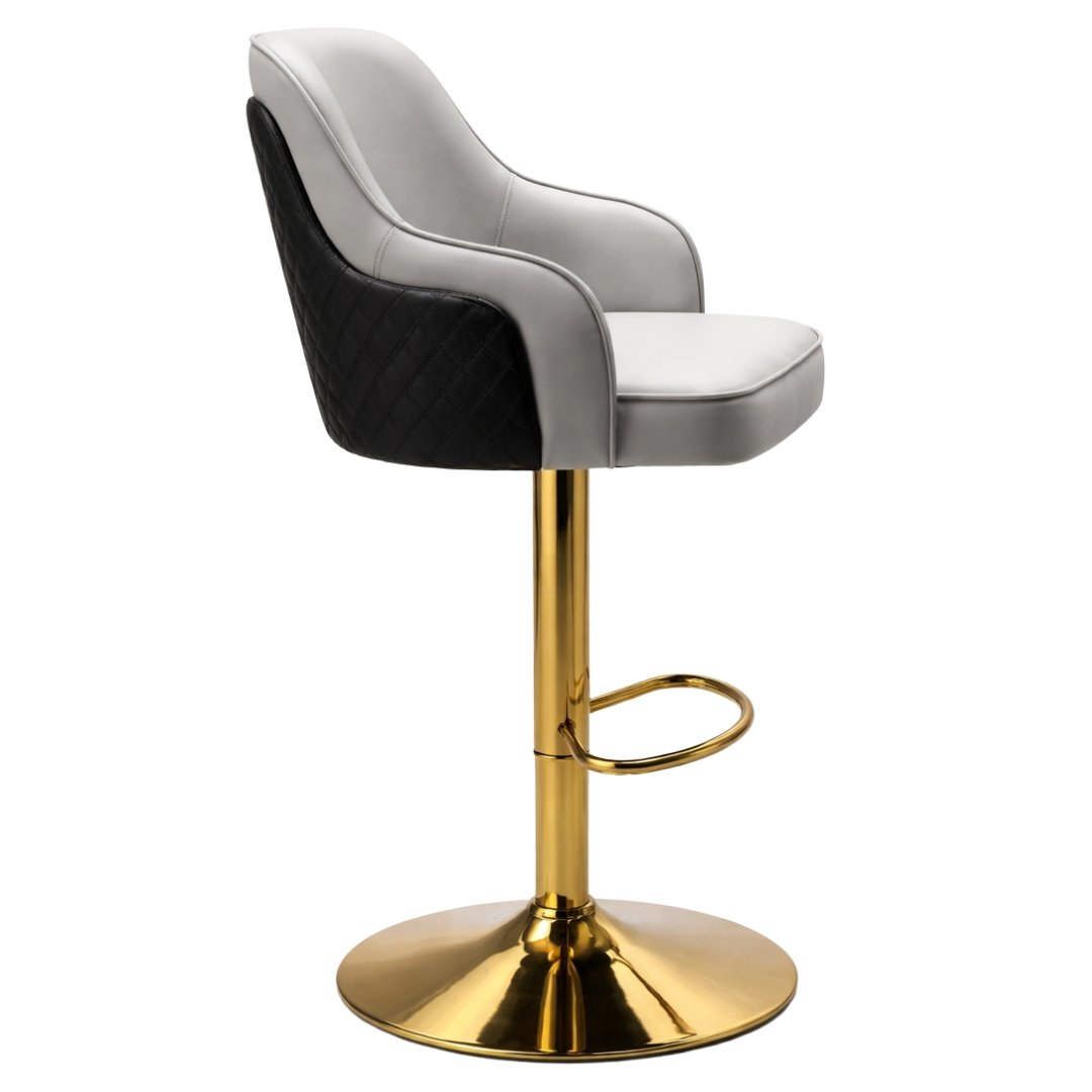 Silla Bar Bentley Luxury Gris Diseño Premium Con Base Dorada - Image 3
