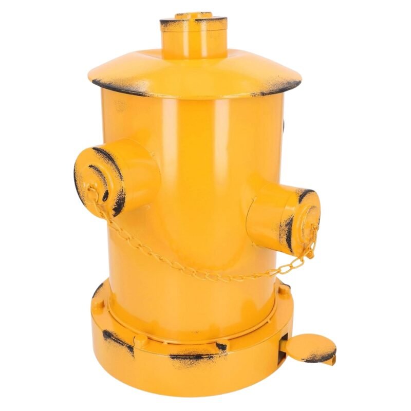 Papelera Hidrante Estilo Industrial Retro Bote Basura Amarillo