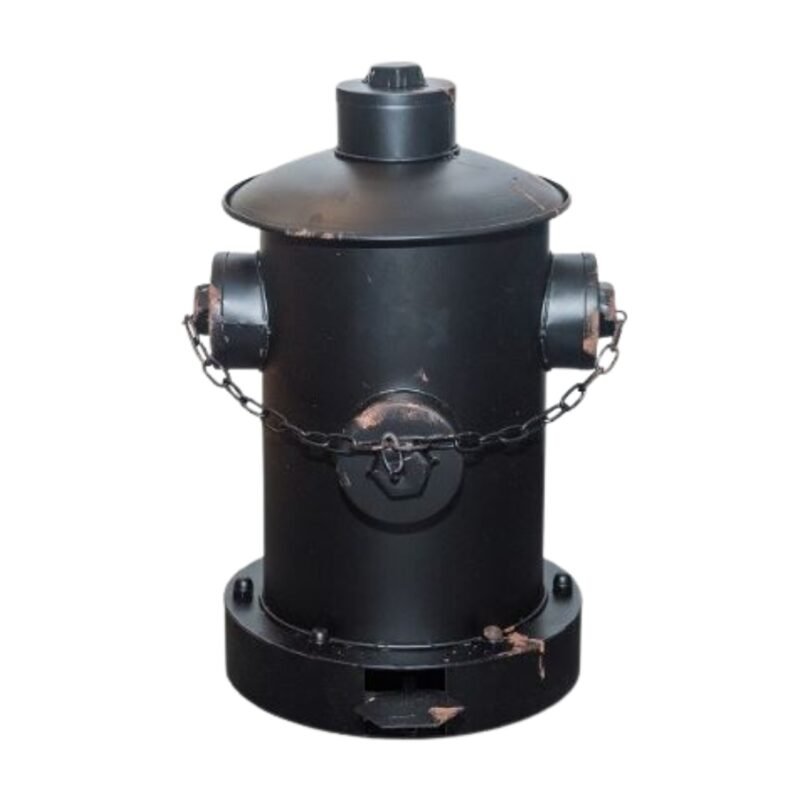Papelera Hidrante Estilo Industrial Retro Bote Basura Negro