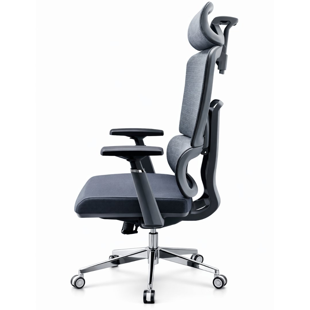 Silla Ergonómica Human Plus Respaldo Ajustable 6 Niveles Gris Malla - Image 4