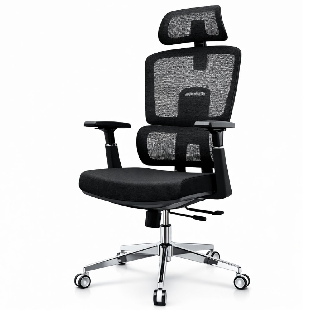 Silla Ergonómica Human Plus Respaldo Ajustable 6 Niveles Negra Malla - Image 10